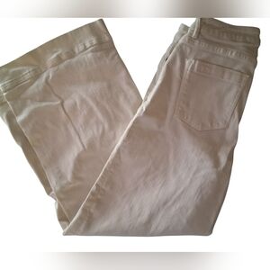 ANN MASHBURN Cream Straight Wide Leg Barrel Style Jeans 28